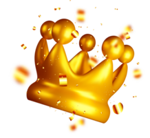 Golden Crown with Shimmering Effects in 3D png