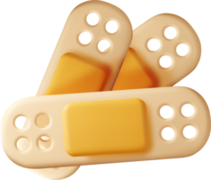 3D Rendered Colorful Band-Aids on Surface png