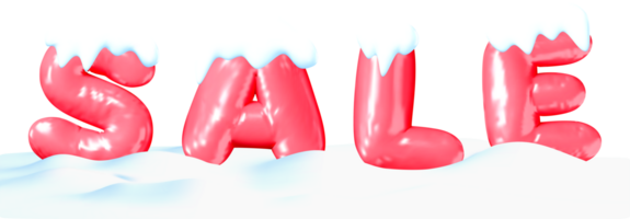 3D Snowy Sale Text with Frosted Letters png