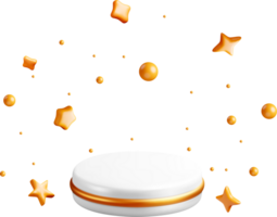 3D Podium with Floating Golden Shapes png