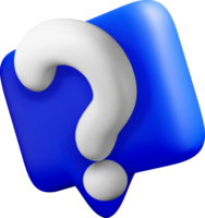 3D Question Mark in a Blue Speech Bubble png