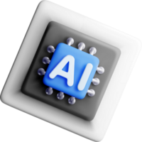 3D AI Chip Design with Modern Aesthetics png