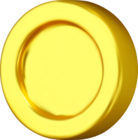 Glossy 3D Golden Coin with Smooth Finish png