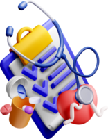 3D Medical Tools and Prescription Elements png