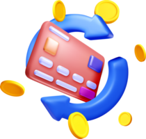 3D Credit Card with Circular Currency Motion png