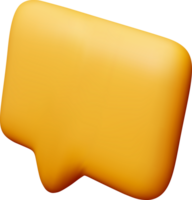 3d amarillo habla burbuja en blanco antecedentes png