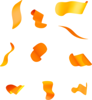 Vibrant 3D Orange Ribbons and Shapes Display png