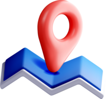 3D Map Highlight with Location Pin Icon png
