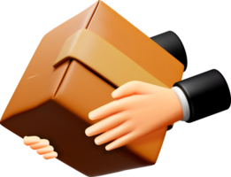 3D Hands Delivering a Package with Care png