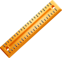 3D Ruler with Measurement Markings and Holes png