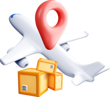 3D Illustration of Airplane and Packages png