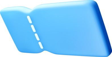 3D Abstract Blue Shape with Smooth Curves png