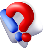 Colorful 3D Question Mark Design Concept png