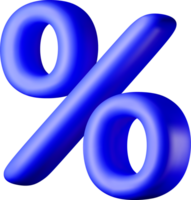 3D Blue Percent Symbol in Abstract Design png