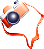 3D Camera Illustration with Colorful Design png