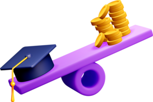 Balancing Education and Financial Investment in 3D png