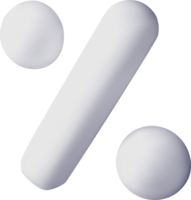 3D Percentage Symbol with Glossy Finish png