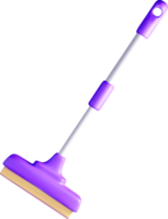 3D Purple Cleaning Tool with Long Handle png