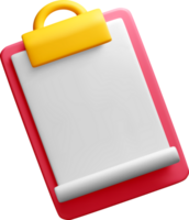 Colorful 3D Clipboard for Notes and Lists png