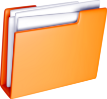 Colorful 3D Folder with Papers Inside png