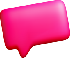 vibrante 3d rosado habla burbuja icono diseño png