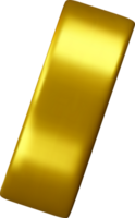 3D Golden Rectangular Shape with Polished Finish png