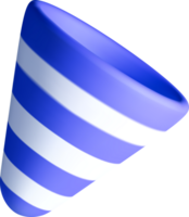 Vibrant 3D Blue and White Cone Shape Design png