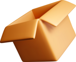 3D Abstract Orange Polygonal Box Shape png