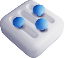 3D Abstract Design with Blue Dots and White Base png