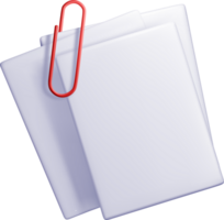 3D Illustration of Paper Sheets with Clip png