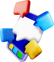3D Mobile Chat Interface with Speech Bubbles png