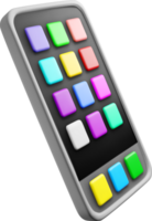Colorful 3D Button Layout on Mobile Device png
