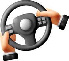 3D Driving Wheel with Hands in Motion png