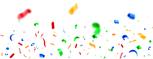 Colorful 3D Confetti Falling in Celebration. png