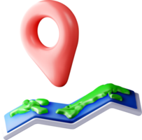 3D Location Marker with Map Elements png