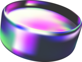 Colorful 3D Iridescent Bowl Design png