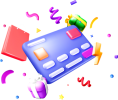 Colorful 3D Celebration with Gifts and Confetti png