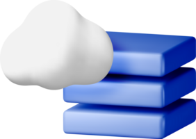 3D Cloud with Layered Cubes Design Concept png