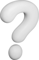 3D White Question Mark on a Minimalist Background png