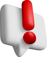 3D Attention Icon with Red Exclamation Mark png