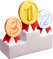 Colorful 3D Awards on a Podium Display png