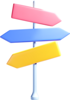 Colorful 3D Signpost with Different Directions png