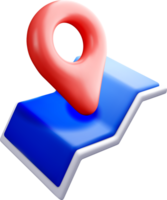 3D Map Marker on Stylized Surface Design png