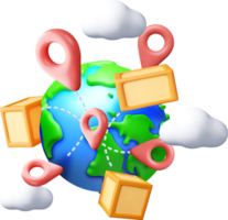 3D Illustration of a Global Delivery Concept png