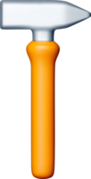 3D Rendering of a Hammer with Orange Handle png