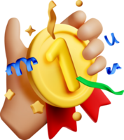 Colorful 3D Medal in Celebratory Context png