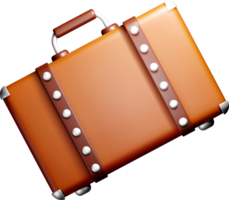 Stylish 3D Leather Suitcase Design png