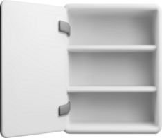3D Model of an Open Refrigerator Interior png