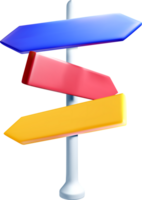 Colorful 3D Directional Signpost Design png