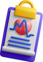3D Heartbeat Monitor with Medical Chart Design png
